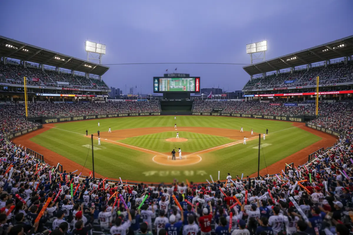 KBO Korea Baseball – Koreanisches Baseballstadion mit bunter Fanatmosphäre